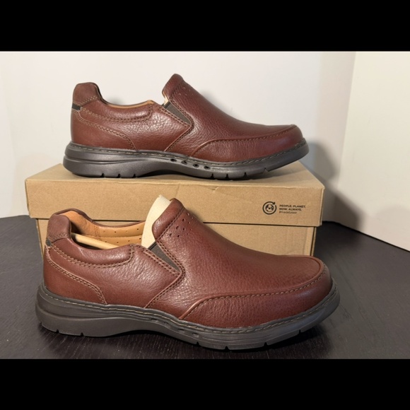 Clarks Un Brawley Step Mahogany Leather Slip On Casual Shoes Mens 12M main image 10